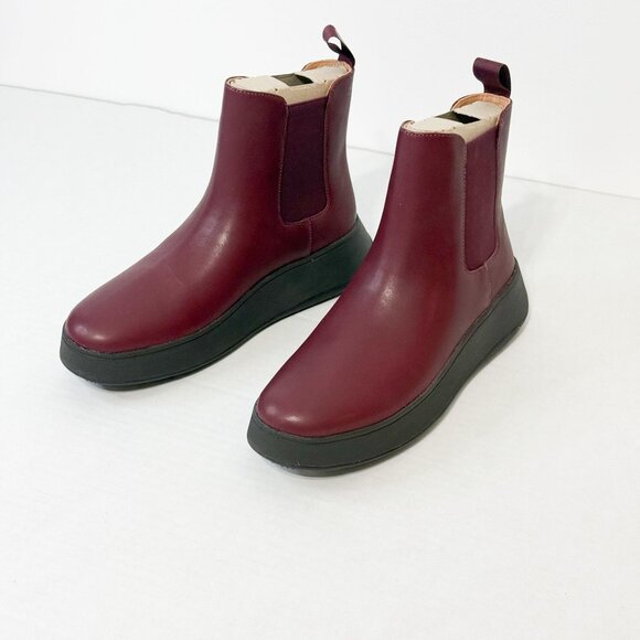 FitFlop NWB Sz 8 F-Mode Plummy Leather Flatform Chelsea Bootie - Picture 5 of 11